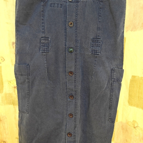 Washed blue sleeveless button up back dress - Picture 5 of 5